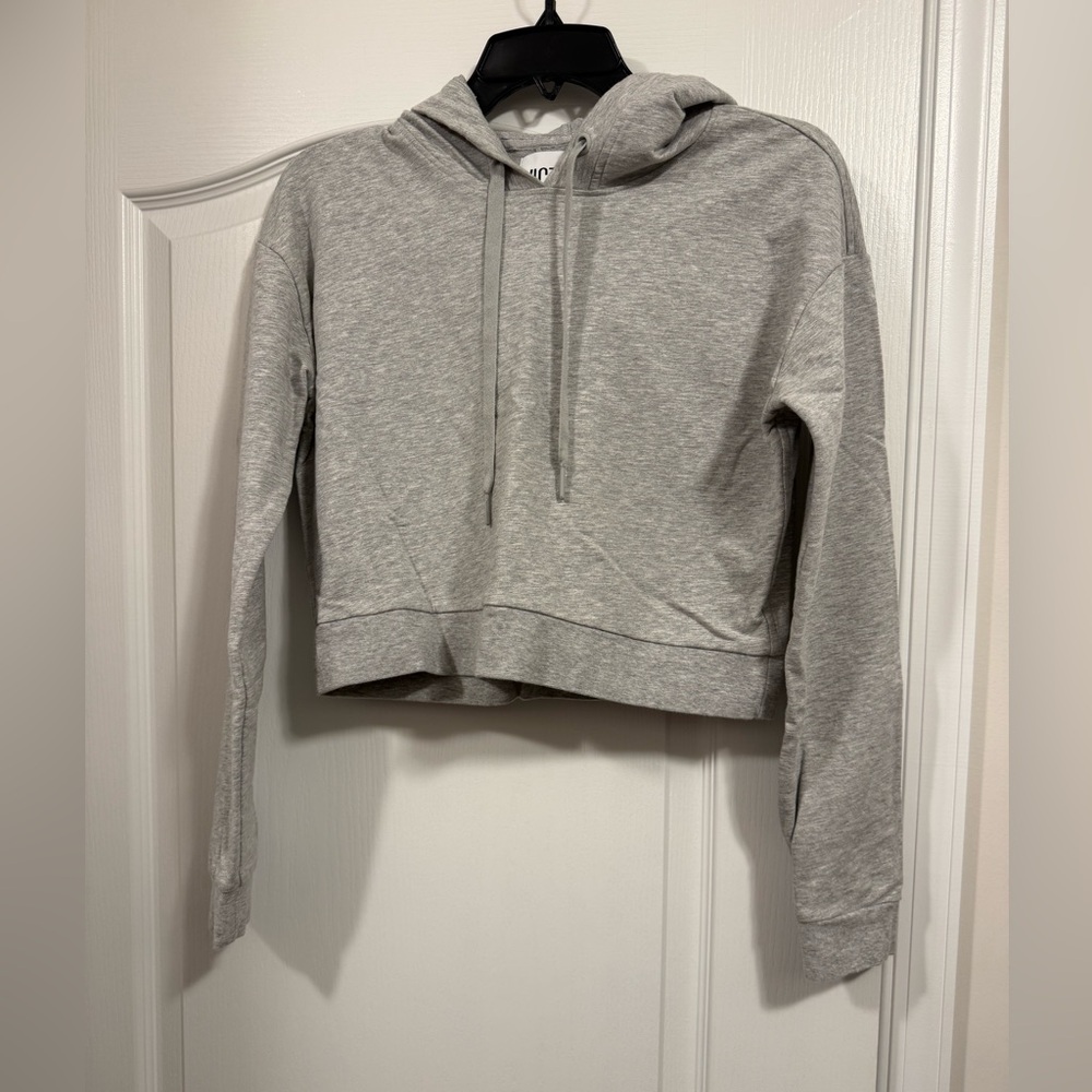 Victoria's Secret Heather Gray Cropped Hoodie